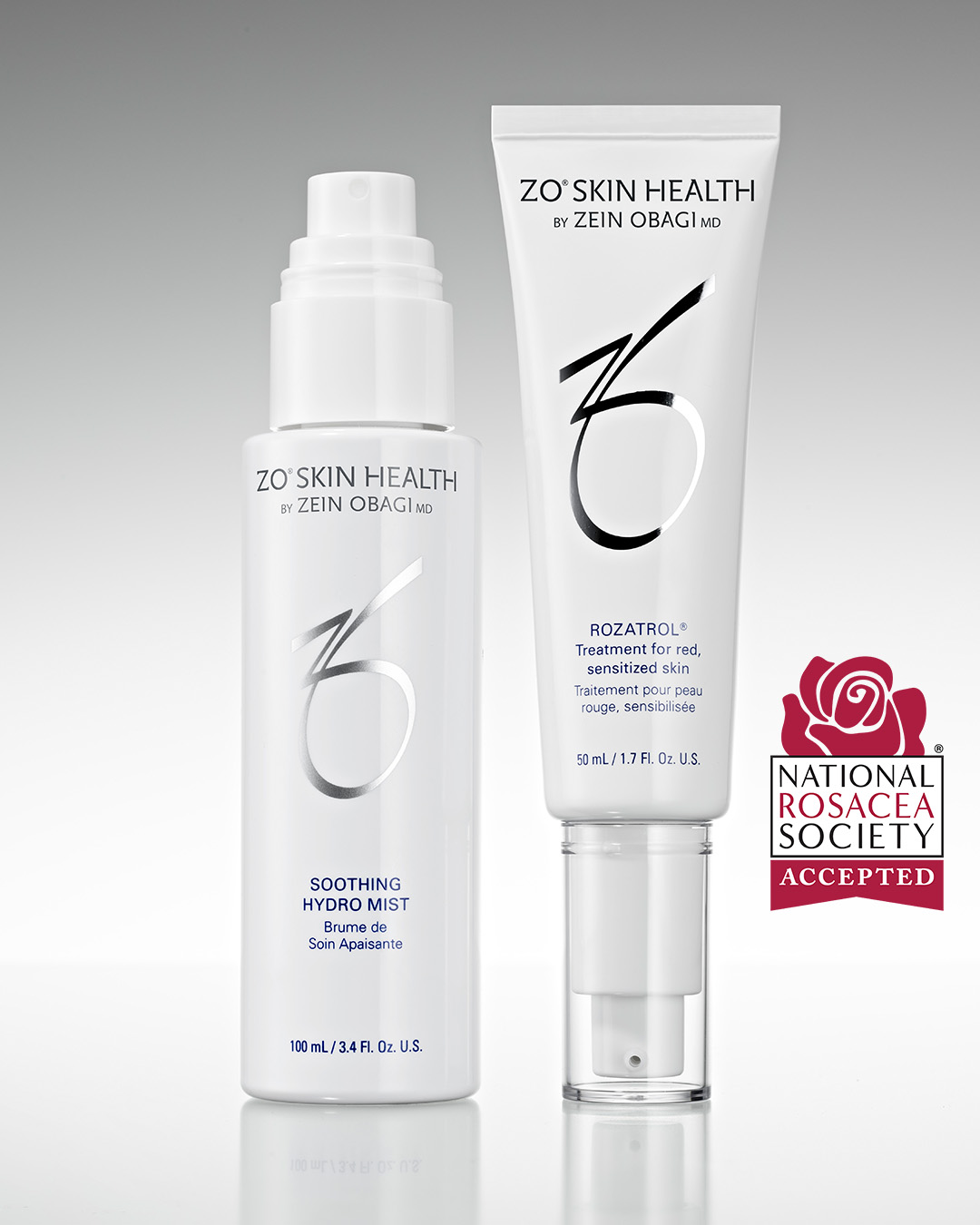 ZO Skin Health product line featuring specialized moisturizers for rosacea and red face conditions.